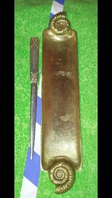 Edles Schreibtisch-Set: SMF Solingen Brieföffner & Messing-Schale ''Ammon Vintage