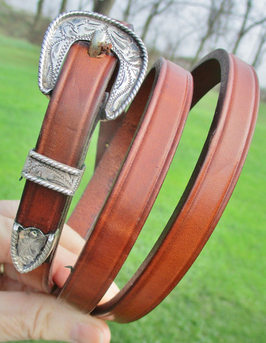 VINTAGE MARKED Mexico Sterling Overlaid Show Bridle headstall Throatlatch Strap
