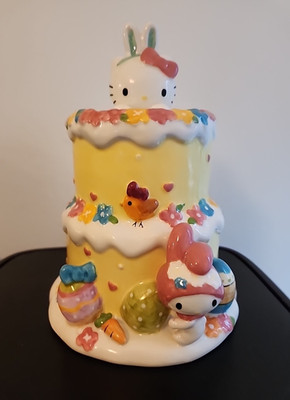 Blue Sky Clayworks Hello Kitty My Melody Easter Cake Ceramic Figurine 8.5''