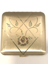 Dorset Fifth Avenue Makeup Compact ,Vintage 50s with Puff,  and Pouch ,Nice !