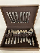 Vintage Rogers Co. LANDSCAPE Stainless Floral Flatware - Full Svc 8, 54 pc Korea