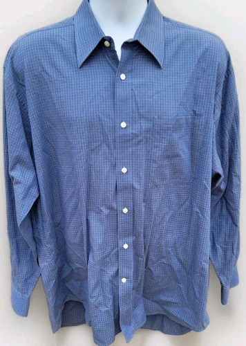 Camicia Christian Dior L S 100% cotone tg.16 5" 34 35 con bottoni quadri tricolore