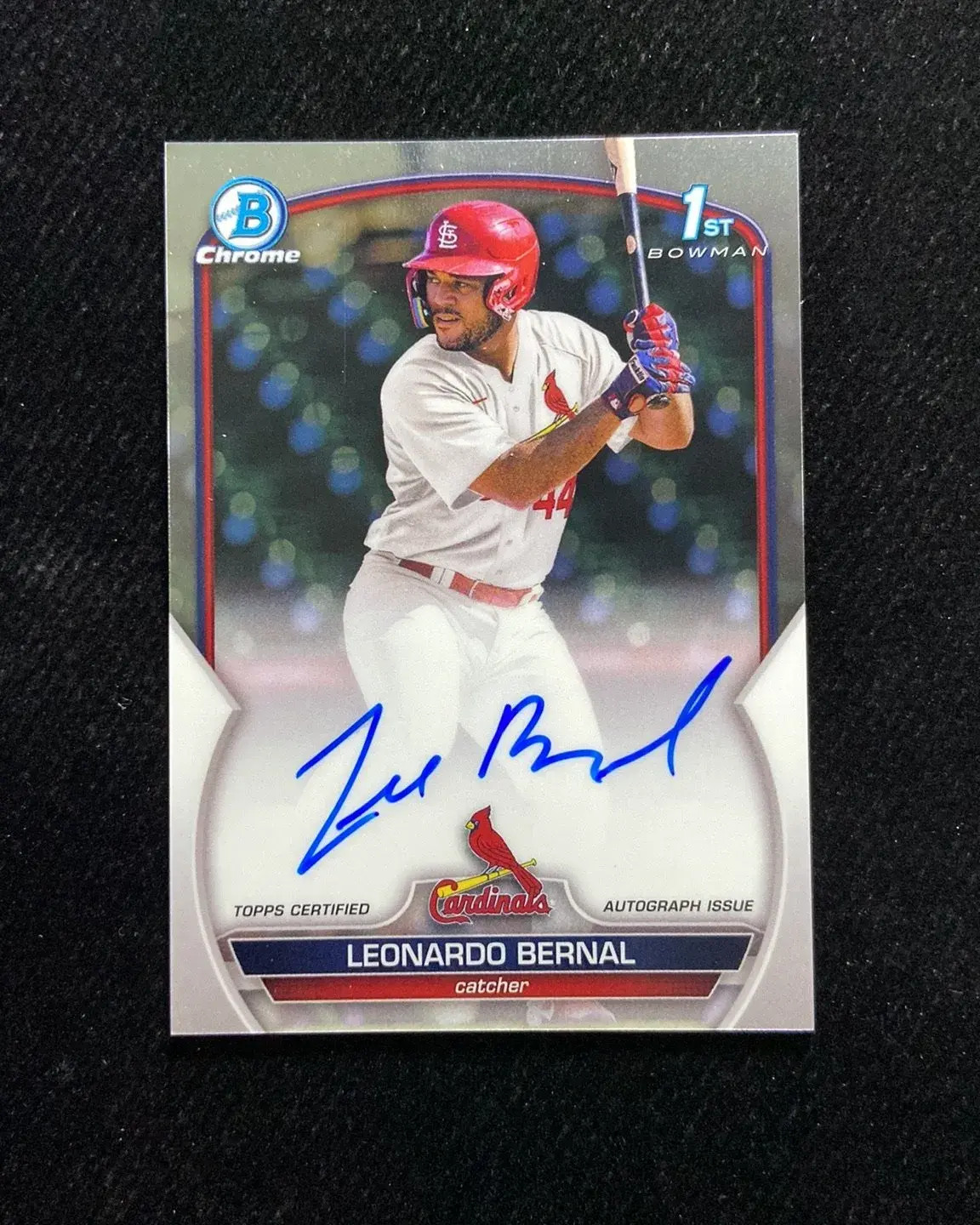 2023 Topps Bowman Chrome Auto Leonardo Bernal #CPA-LB 1st Cardinals OC66