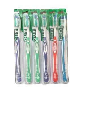 12 GUM SuperTip Sensitive 464PG Full Size Toothbrushes