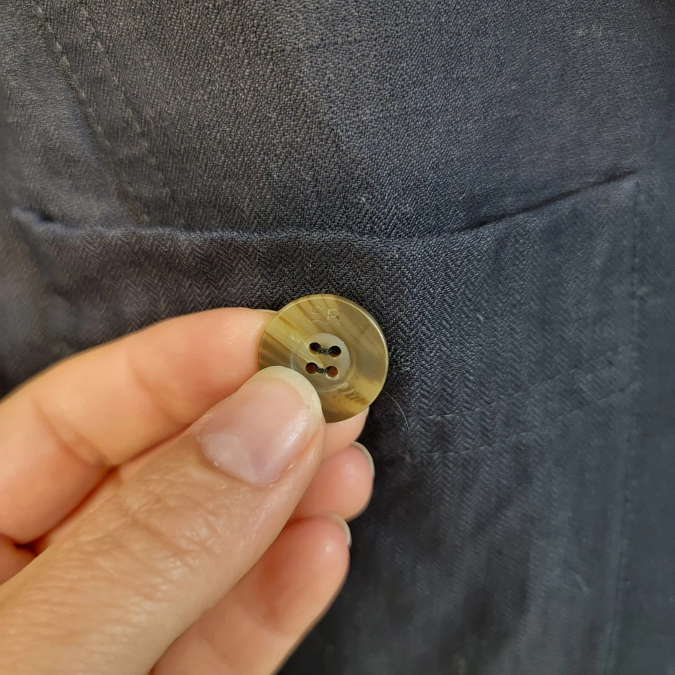 Chaqueta Blazer Sonia Rykiel Paris Mujer Lino Oficina Náutica Sirena Azul Madura Foto 4 de 4