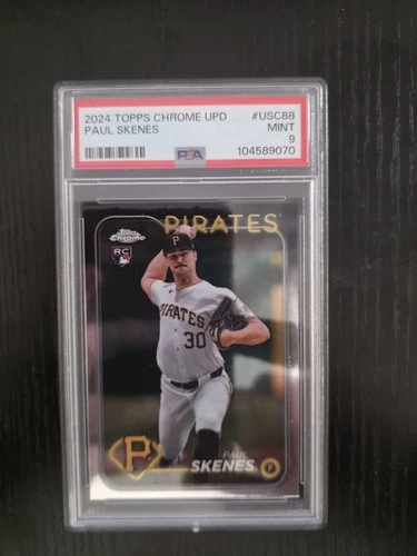 PSA 9 PAUL SKENES 2024 TOPPS CHROME UPDATE Pirates Rookie Card RC MINT USC88