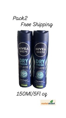 Nivea Men Antiperspirant Spray Deo Dry fresh (2 Pack) 150ML