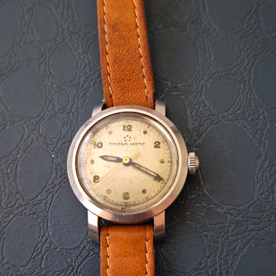1948 Eterna-Matic ball bearing Automatic Wristwatch,1199R calibre,working well.