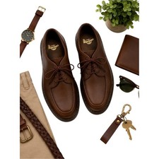 Dr Martens Brown Leather Moc Toe Oxford Shoes Men's 11 Lace Up AirWair Classic