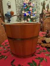 VTG RARE Steel Banded Wooden Cylinder Bucket for ICE CREAM MIXER