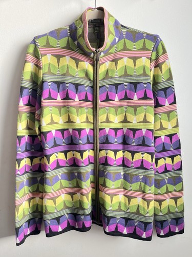 Missoni Sport, Vintage Missoni Sport Knit Zip-Up Sweater Jacket Made in Italy Size 46 / Medium