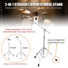 2 Pack Alloy Cymbal Straight Boom Stand Hardware Percussion Holder Mount V3Q1