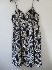Womens spaghetti strap dress black off white Nine West size XL