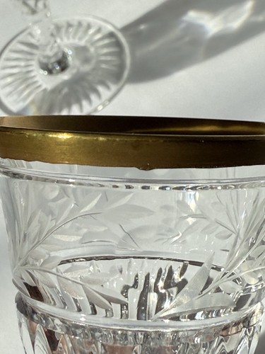 SET OF SIX EBELING & REUSS EMPEROR CUT CRYSTAL GOLD RIM CORDIAL GLASSES - 2 OZ - Picture 9 of 11