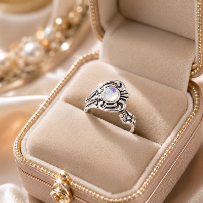 Adjustable fire inspired silver spoon rings