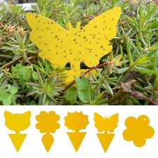 12pcs Sticky Fly Trap Paper Traps Fruit Flies Insect Aphids Glue Catcher Yellow