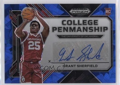 2023 Panini Prizm Draft Picks Blue Ice 67/75 Grant Sherfield #CP-GSF Auto 0v2h