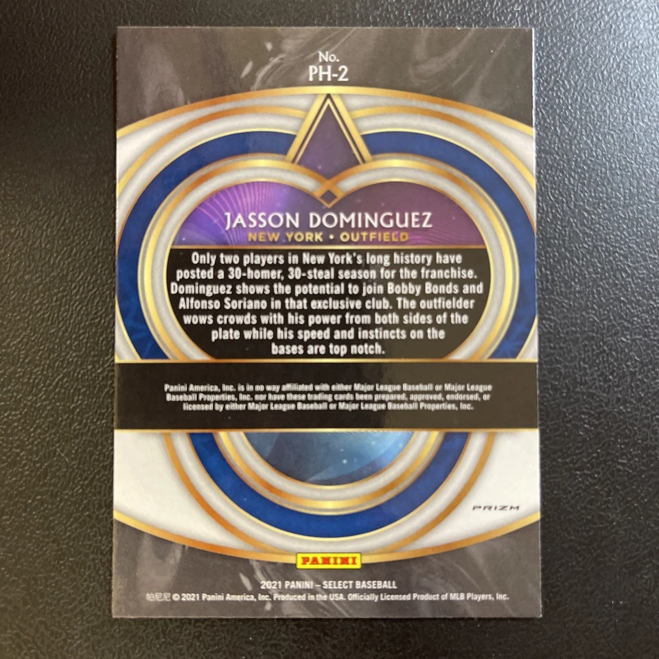 2021 Panini Select Jasson Dominquez #PH-2 New York Yankees Silver RC Prizm 🔥 - Image 3 of 3