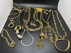 Title Vintage Gold Tone Jewelry Lot Monet Trifari Necklaces Bracelets Earrings