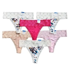 Jenni by Jennifer Moore Women Lace-Trim Lingerie Thong Panties 6-pc Set Size XL
