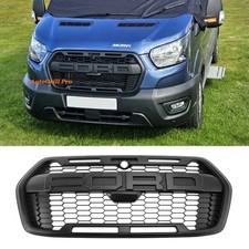 Grill For Ford Transit MK8 2019-2024 Honeycomb Front Bumper Grille +Letter Black
