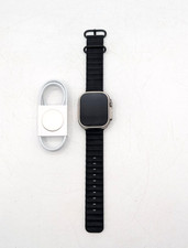 Apple Watch Ultra 2 Natural Titanium Case with Black Ocean Band - READ