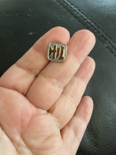 ANTIQUE 14 K GOLD SINGLE CUFFLINK WITH Initials