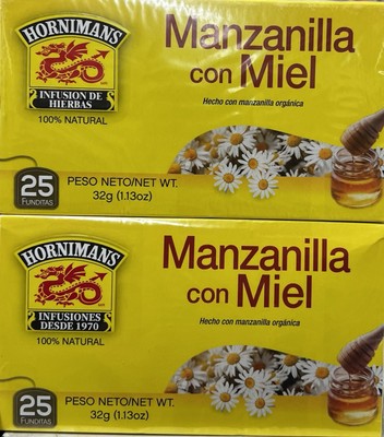 Te De Manzanilla Con Miel HORNIMANS | Chamomile With Honey Tea 2 Pk Of 1.13 Oz 
