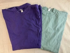 Los Angeles Apparel T-Shirt Mens Large Purple /Green Garment Dyed 6.5 oz USA LA