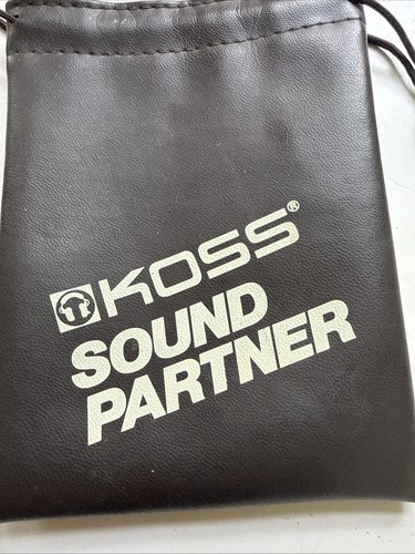 Koss Sound Partner KSP Black Leather Headphones Drawstring Pouch Case - Afbeelding 2 van 5