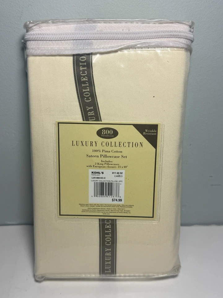 Fundas de almohada de satén 100 % algodón Pima colección de lujo de 800 hilos King Foto 3 de 4