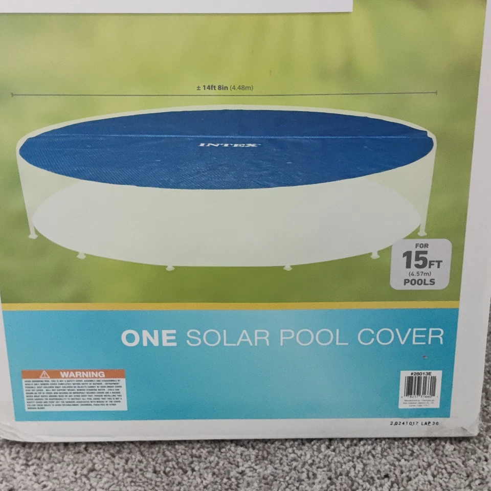 Intex 15 Foot Round Easy Set Vinyl Solar Cover for Swimming Pools, Blue | 29023E - Image 3 of 3