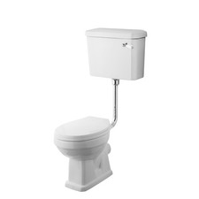 Traditional Low Level Toilet Pan, Cistern, Flush Pipe Kit