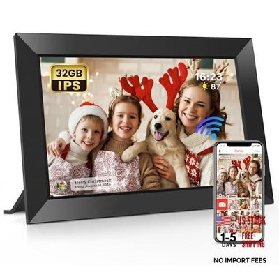 Frameo 10.1 Inch WiFi Digital Picture Frame with 32GB 10.1'' Classic Black