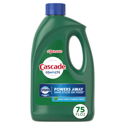 Cascade Complete with Dawn Dishwasher Gel Detergent Soap Fresh Scent - 75 oz
