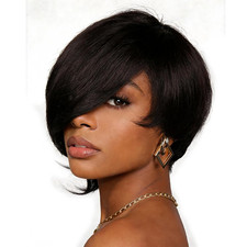 Pixie Cut Wig Human Hair for Black Women Glueless Short Wigs with Long Thick