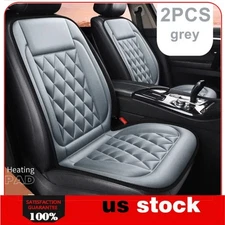 2X 12V Car SUV Trucks Universal Warmer Heated Seat Cover For Full Back and Seat