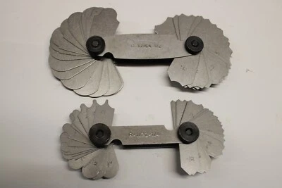 x2 sets Radius gauges 1/32"-1/4" & 7/64"-1/2" in 1/64" steps Engineers Rad gauge