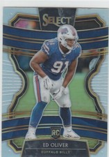 2019 Ed Oliver Panini Select Concourse PRIZM HOLO ROOKIE CARD #325 - Bills RC. rookie card picture