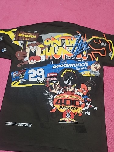 KEVIN HARVICK TAZ NASCAR AOP DOUBLE SIDED TSHIRT SZ Large Modern Boot - Picture 4 of 4