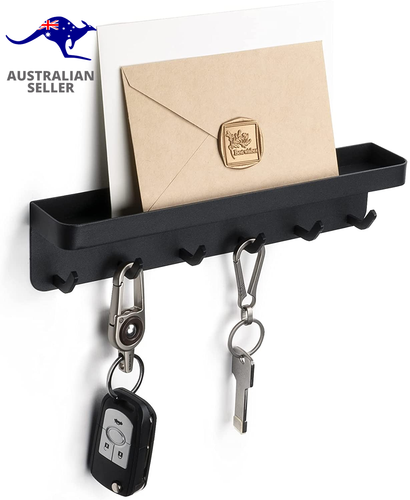 Magnetic Key Holder for Wall: Self Adhesive Key Rack with Small Shelf and 6 - Picture 11 of 12