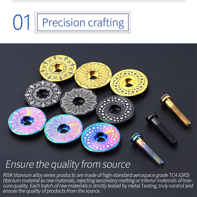 Titanium Alloy Bicycle Stem Cover MTB Road Bike Headset Top Cap With