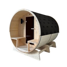 ALEKO 6-8 Person White Finland Pine Barrel Sauna with UL Electrical Heater
