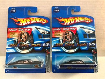 Hot Wheels FASTER THAN EVER FTE - 1965 Impala 2005 Muscle Mania #105 Lot of 2!