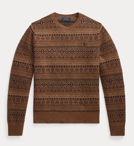 Polo Ralph Lauren Men's Logo Fair Isle Wool Sweater - M