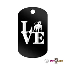 Love American Bulldog Engraved Keychain GI Tag dog park bully Many Colors