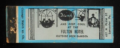 1930s Full Length Drink and Keep Cool Fulton Hotel Beer Garden Plum Lancaster PA