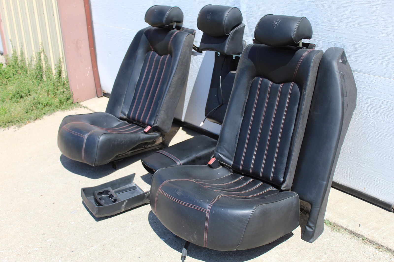 2007 MASERATI QUATTROPORTE FRONT BACK BENCH LEATHER SEAT SET BLACK OEM