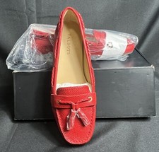Talbots Everson Braid Driving Moccasin- Red Pop Braid Pebbled Leather- Sz 8 New