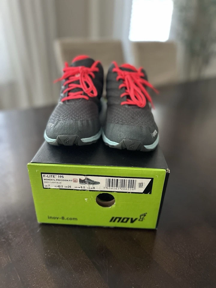 Zapatillas Inov8 F-Lite 195 para mujer gris/azul claro/rosa talla 9,5 Foto 2 de 4